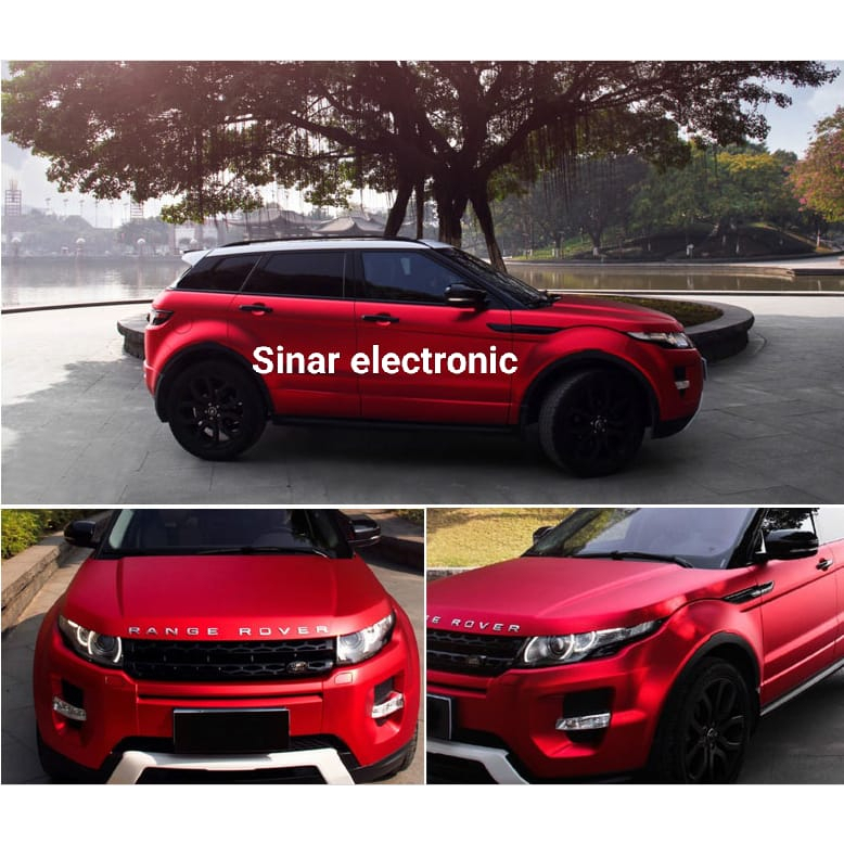 Stiker Skotlet Mobil dan Motor Matte Chrome WARNA Merah , skotlet krom metalik dop L50CMXP50CM