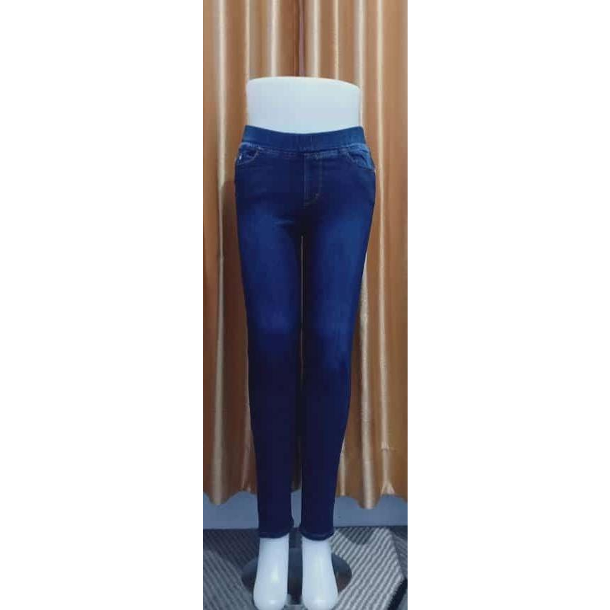 celana jeans pinggang karet lejing slim/ngaret/street