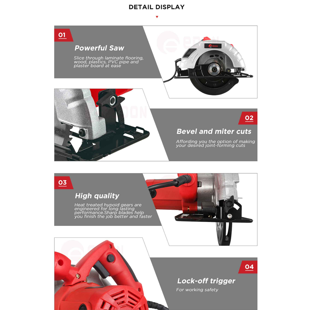 Edon Circular Saw ED18-1851 / Mesin Gergaji Electric / Mesin Potong Kayu