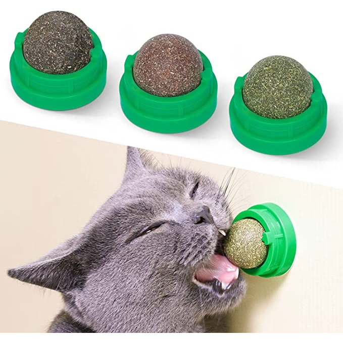 Rotatable Catnip Ball - Catnip Kucing - Mainan Kucing Catnip Tempel