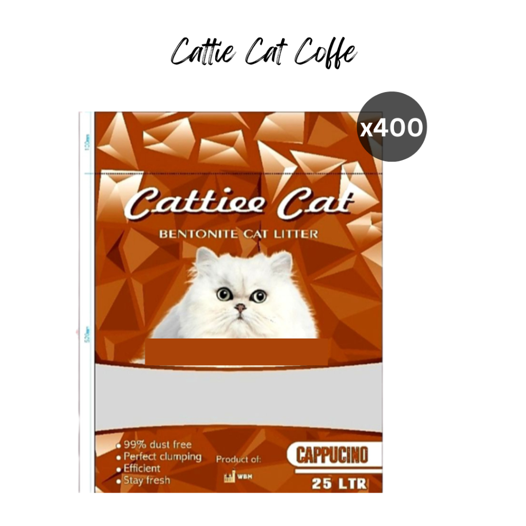 GROSIR PASIR CATTIE CAT CATTIECAT PASIR GUMPAL WANGI 25L SETARA 20KG 400 SAK 400 PCS