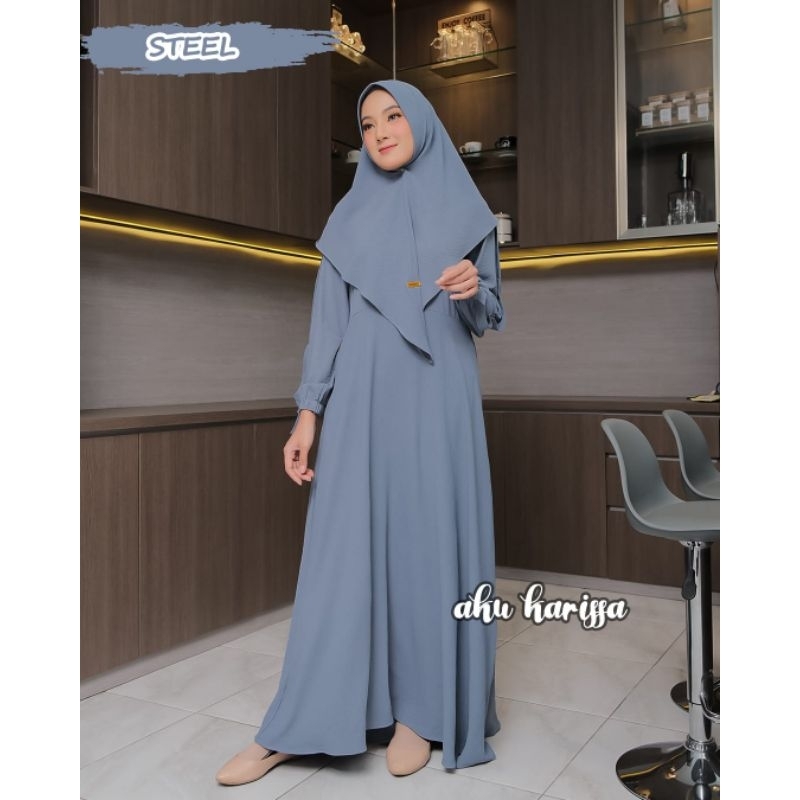 gamis riyanti devina qisty ori aku karissa set khimar terbaru original karisa dress seragaman pengajian komunitas