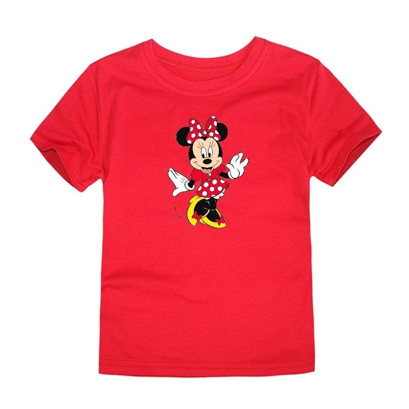 Kaos Anak Cewek Minnie Mouse Baju Anak Perempuan Pakaian Atasan Anak Lengan Pendek 2-16Th Cod