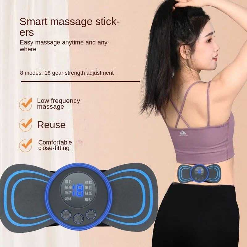 Alat Pijat Tempel Elektrik Terapi Leher Pinggang dengan 8 Mode Dapat Diisi Ulang Electric Massage TooL Patch Rechargeable Pijet Leher Punggung Melancarkan Peredaran Darah Solusi Nyaman untuk Meringankan Ketegangan Tubuh