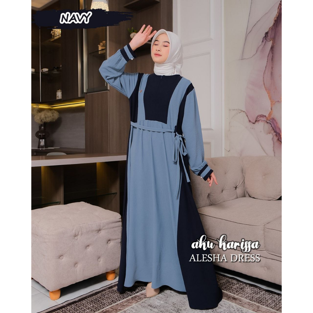 Alesha Dress ORI AKU KARISSA Bahan Crinkle