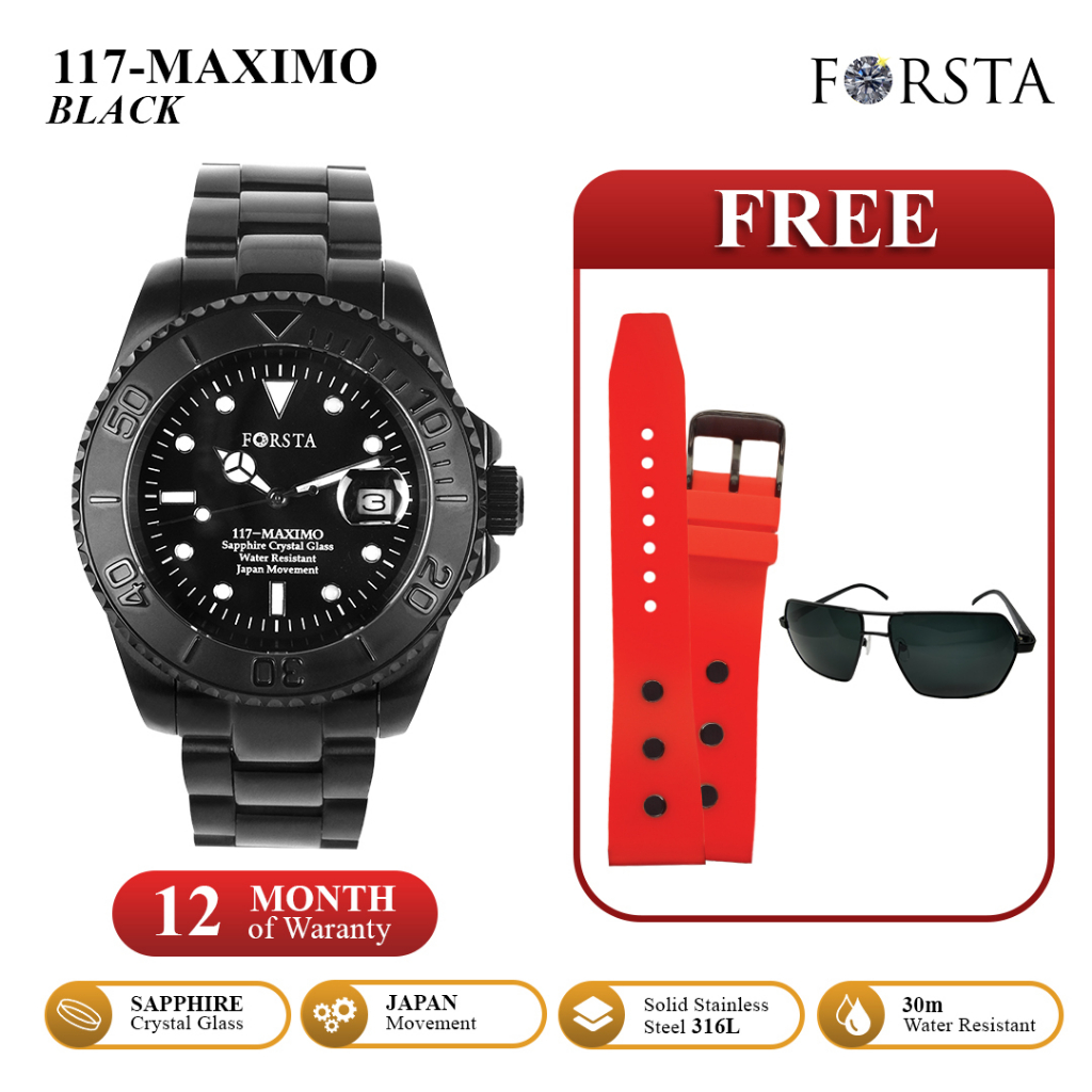 Forsta 117 Maximo All Black Jam Tangan Kesehatan