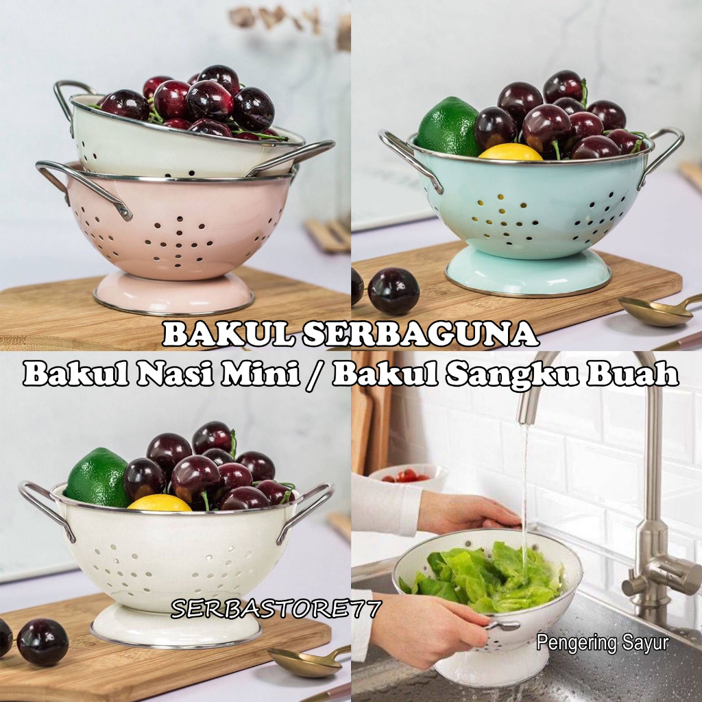 Sangku Bakul Nasi / Tempat Nasi Enamel / Wakul Jadul Vintage / Keranjang Multifungsi