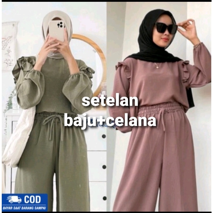 BAJU SETELAN WANITA TERBARU {ruby BAJU+ CELANA } SETELAN WANITA TERBARU TRENN MASA KINI/ 2022