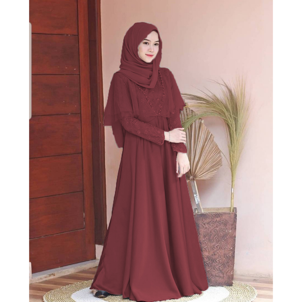 (DI JAMIN REALPICT) PAKAIAN MUSLIM WANITA DRESS GAMIS / GAMIS PESTA MEWAH ELEGAN/GAMIS FASHION MODERN TERBARU/BAJU PESTA WANITA MUSLIM / PAKAIAN WANIT /BAJU WANITA/GAMIS MUSLIMAH/VOEDELINE