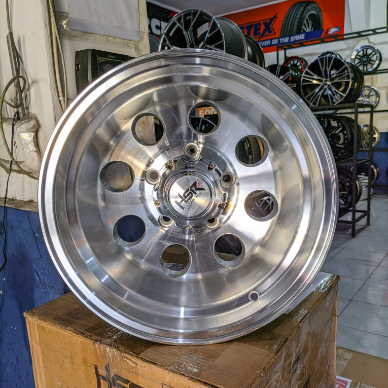 hsr duffy velg mobil r15 lebar 10 pcd 5x139 et-44 silver pelek mobil ring 15 buat jimny,katana,feroz