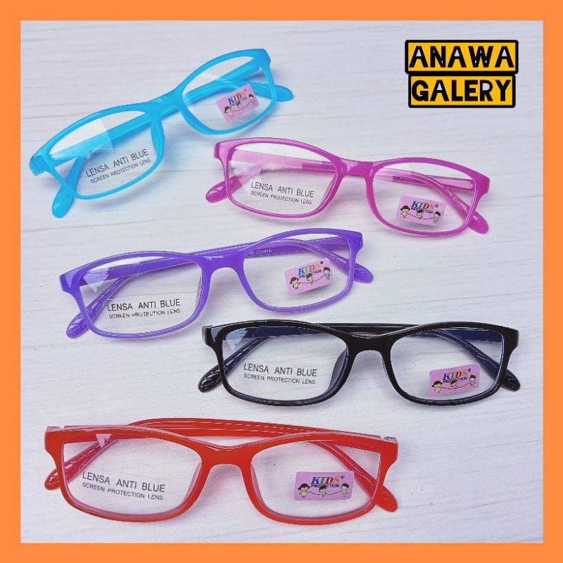 A24 Kacamata Anak Anti Radiasi UV Blue Light HP Laptop Komputer PC Tablet Gadget Bening Kotak Peremp