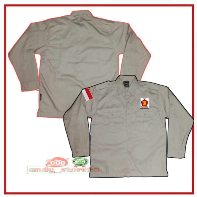 kemeja partai Gerindra tangan panjang