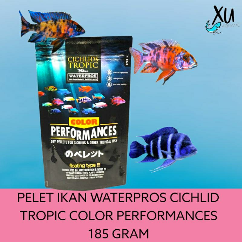 PELET IKAN TROPIC CICHLID WATERPROS PUMP COLOR PERFORMANCE 185 GRAM CICHLID TROPIC