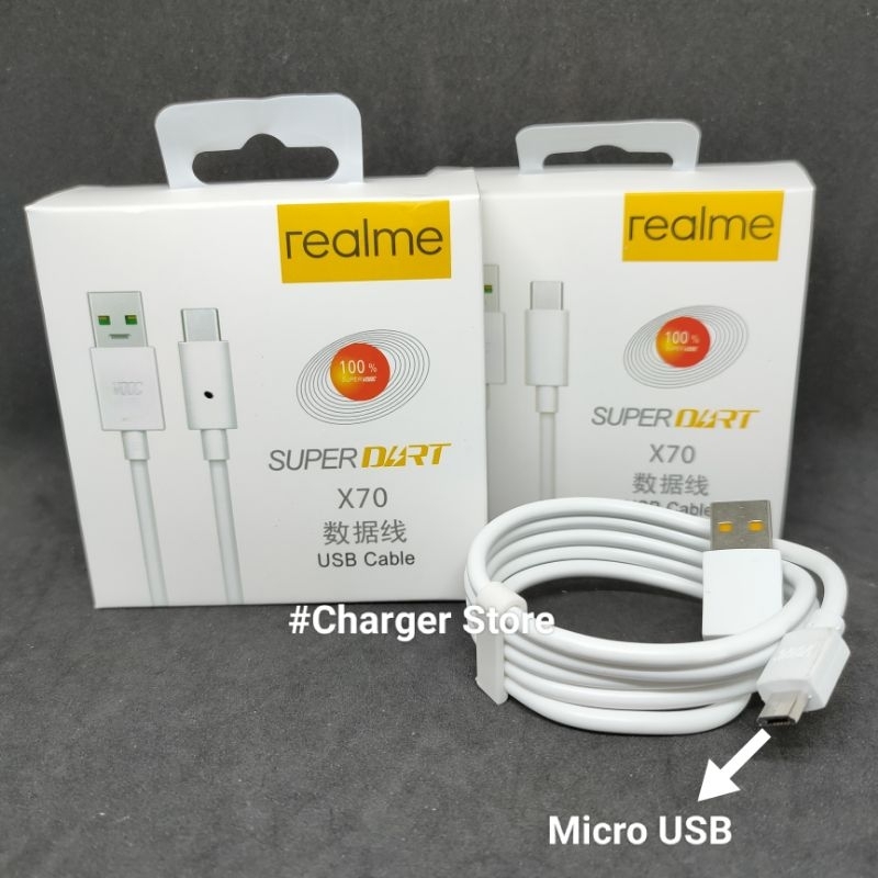 Kabel Data Realme Micro USB Ori SUPER VOOC DART 4A USB Cable Realme