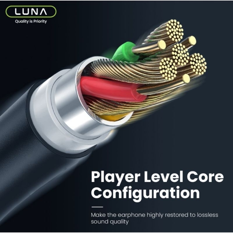 Luna Handsfree Stereo In-Ear Wired Earphone cable with Mic Free Pouch - Headset jack 3.5mm Gaming sport EA-2Y EA-2Z EA-2A1 EA-25 EA-2X EA-2W EC17P Varian Series
