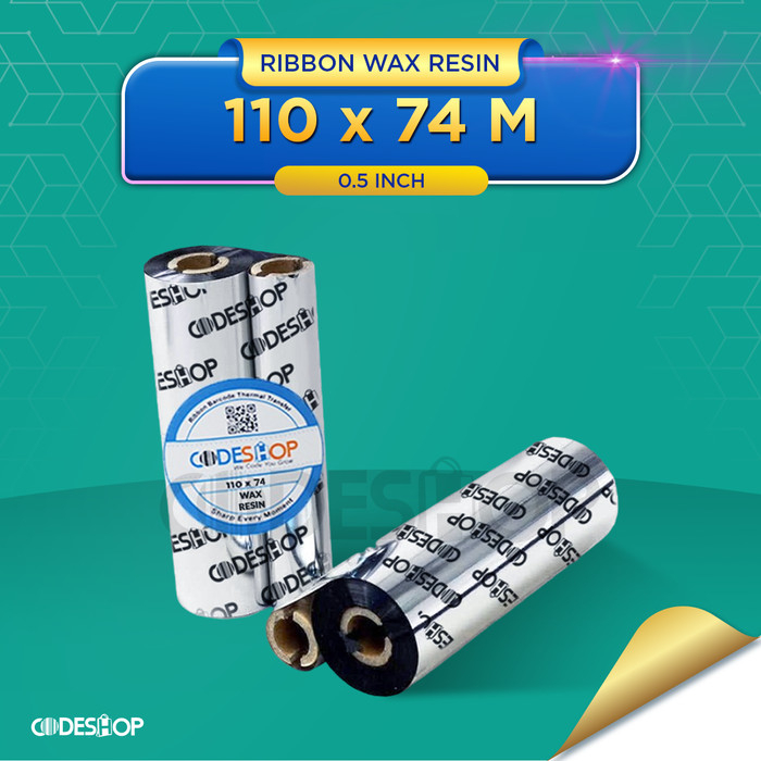 Ribbon Wax Resin 110x74 M Tinta Printer Barcode Argox Postek Zenpert