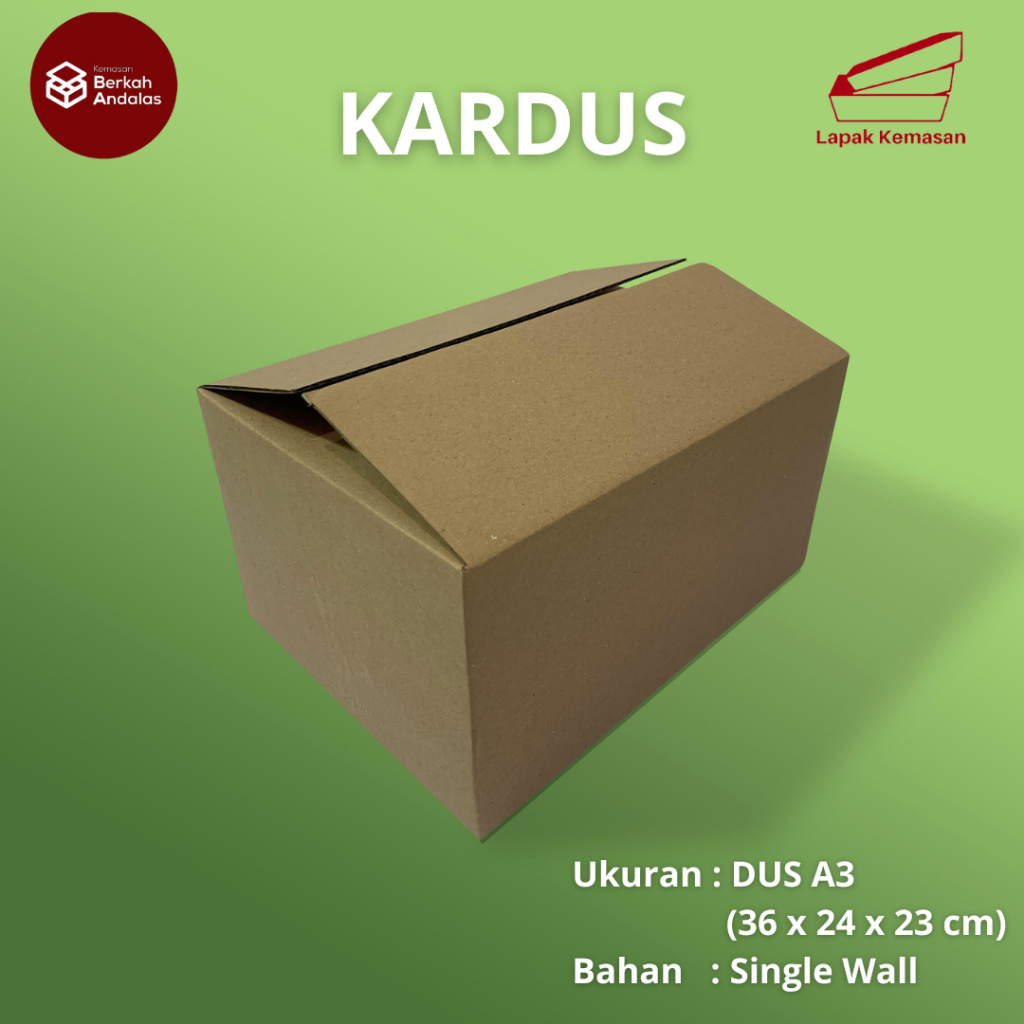 

DUS A3 / SINGLE WALL / 32X20X17 / KOTAK / PACKING / BOX / PEKANBARU