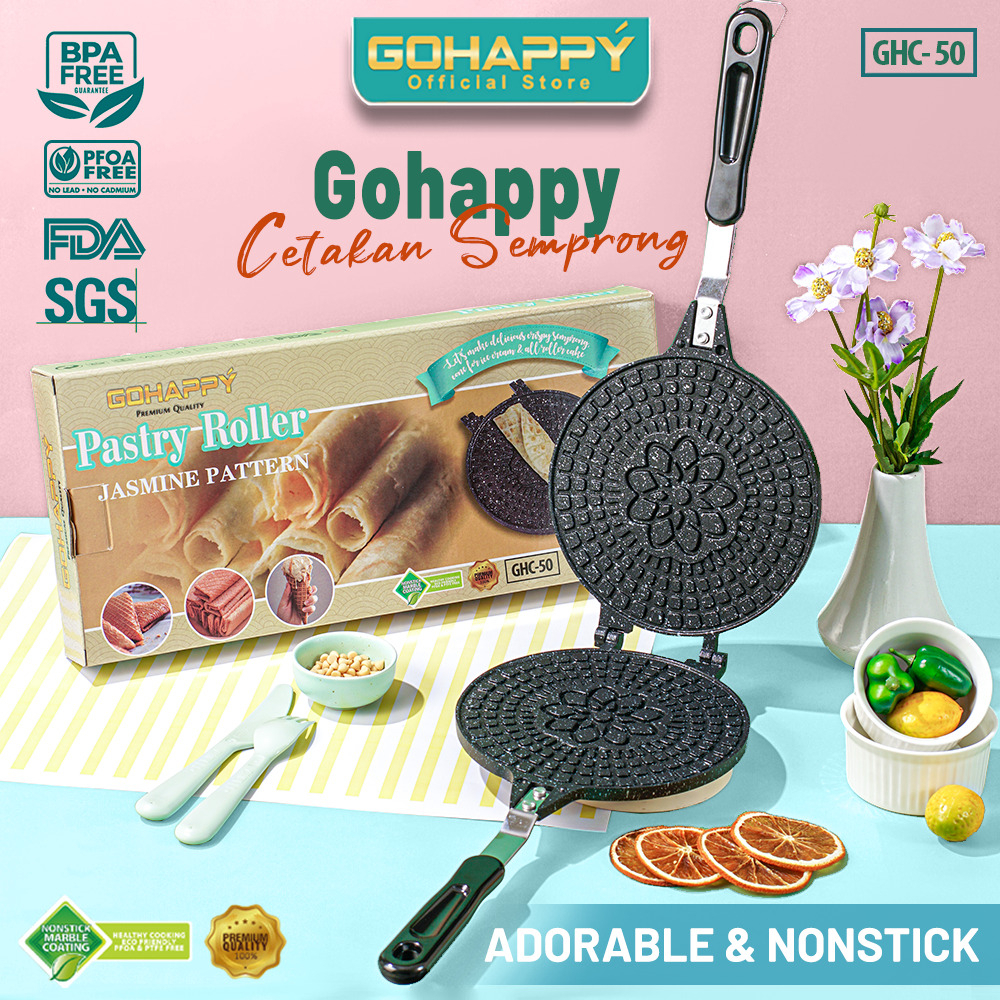 GOHAPPY EGG PASTRY ROLLER MARBLE GHC-50 Cetakan cone es cream - kue semprong sapik