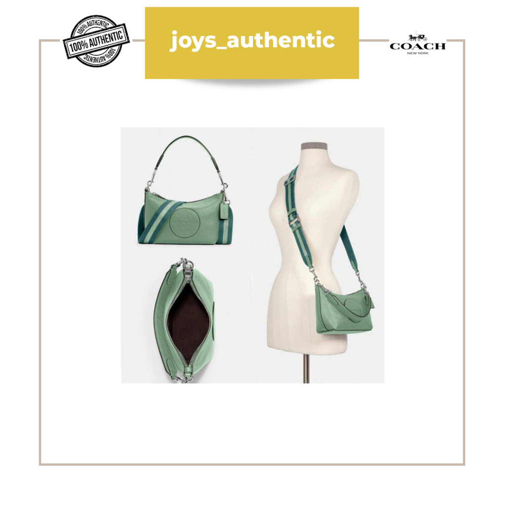 Tas Wanita Coach Dempsey Shoulder Washed Hijau Green Woman Bag Authentic Original
