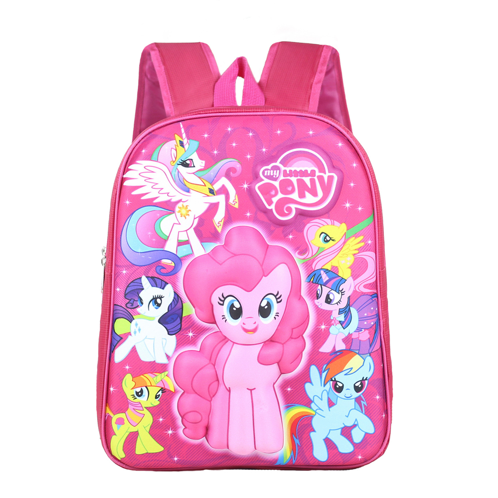 Tas Anak Perempuan Little Pony EMBOSS 3D Warna Pink Ransel Anak Cewek Terbaru Tas Sekolah TK PAUD SD Ngaji Les Piknik TPA TPQ Kapasitas Besar Jahitan Kuat Awet