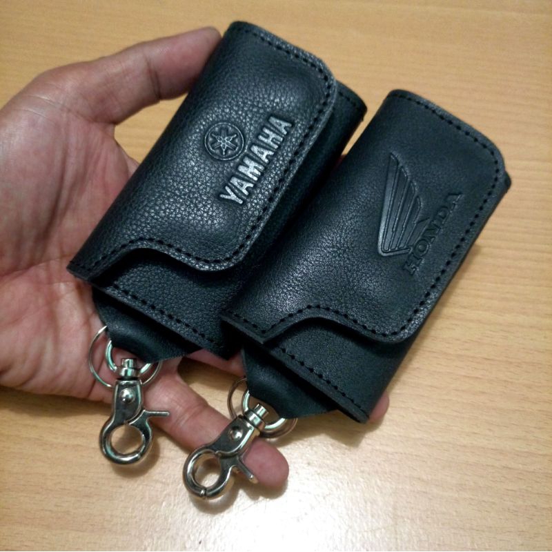 gantungan kunci motor kulit asli original lipat 3 dompet stnk