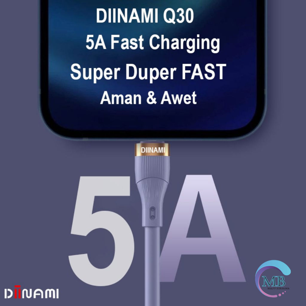 ￼DIINAMI Q30 Cable kabel Data Charger 5A super fast Charging  pengisian cepat for micro usb , tipe c usb &amp; iPhone  ( lighthing ) usb qualcom 5A  18W  - Garansi Resmi 1 Tahun MB5015