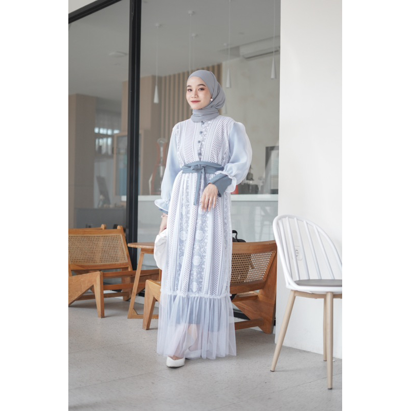 QAMALA DRESS KOREAN STYLE CANTIK ELEGAN SIMPLE KEKINIAN KONDANGAN