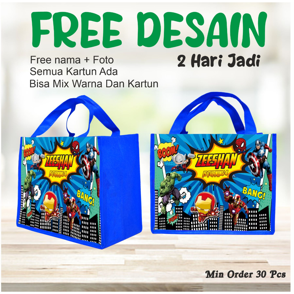 

PAKET 50 PCS BINGKISAN ULTAH/FREE DESAIN FOTO DAN NAMA/GOODIE BAG ULTAH