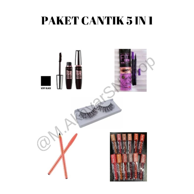 Paket Cantik 5 in 1 Murah | Paket Make-Up Mybelline