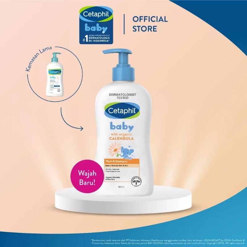 CETAPHIL  Baby Wash and Shampoo with Organic Calendula 400Ml