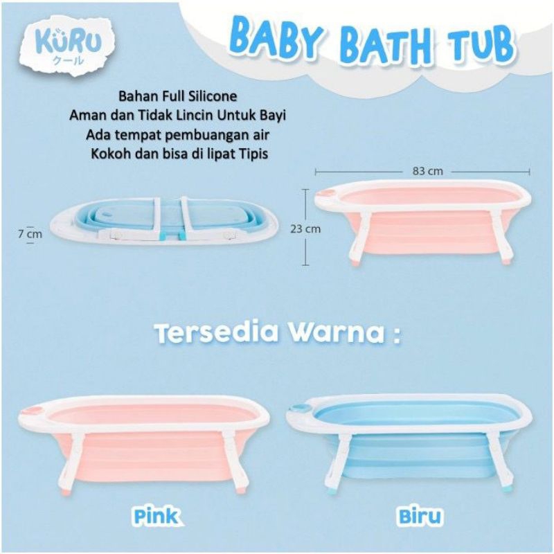 Bak Mandi Bayi Foldable Silicone | Infant Folding Tub KURU