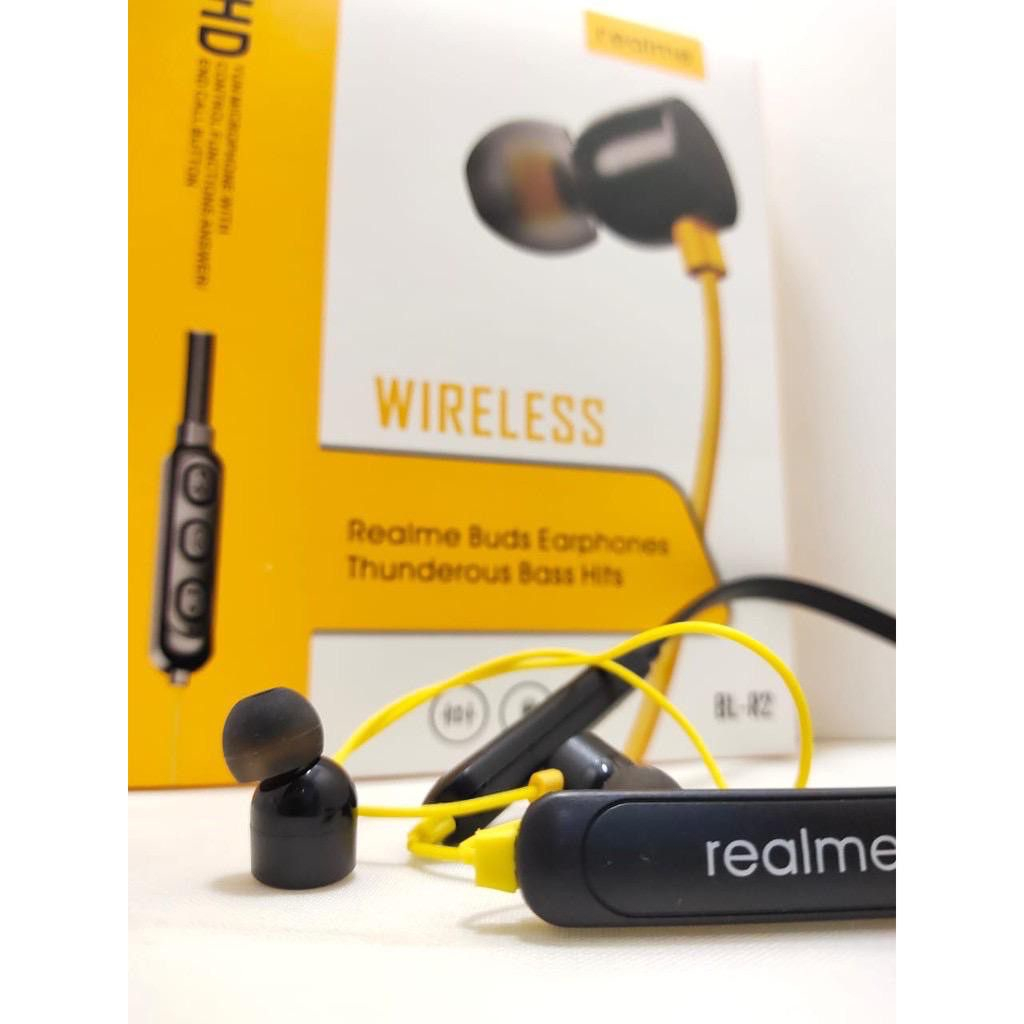 HEADSET BLUETOOTH EARPHONE REALME BL-R2 SPORT ALL TIPE HP SMARTPHONE HANDSFREE BLUETOOTH WIRELESS REALME BUDS BLR2 PROMO SEN