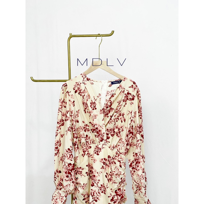 MDLV ~ 7911# Lgn Pjg Pandoria Ruffle Wrap Mini Dress