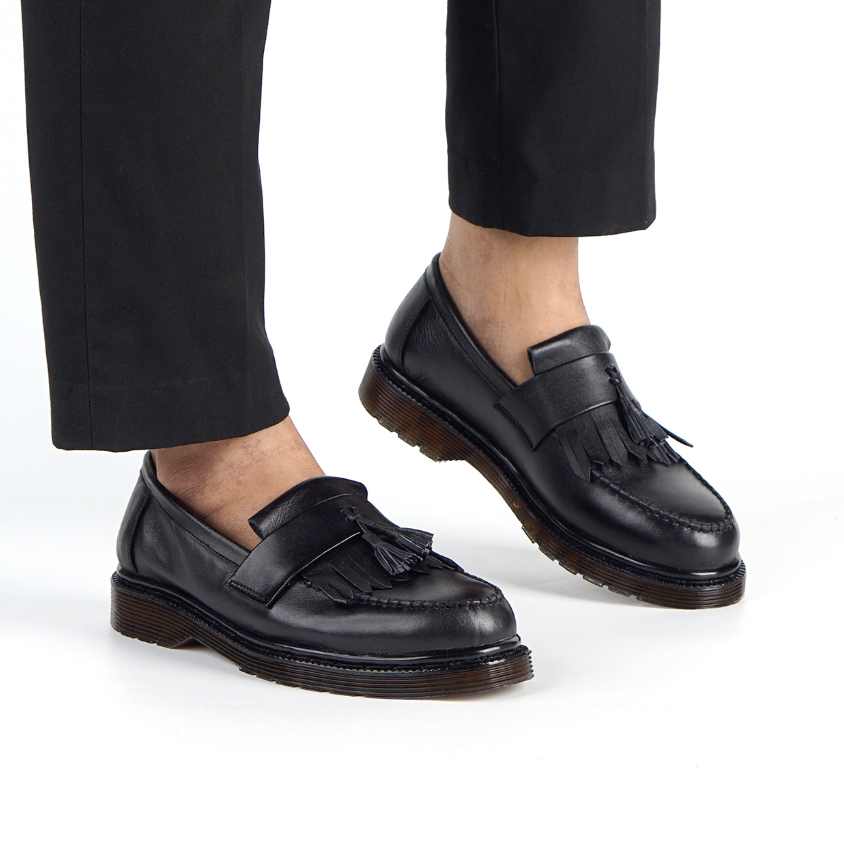 EMPIRE BLACK (Kulit Asli) Sepatu Loafers Pria Formal Kantor Kerja Kuliah Kondangan - Loafer Casual