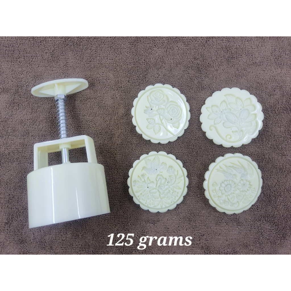 Cetakan Moon Cake / Cetakan Kue Bulan Bulat Set 125 gram