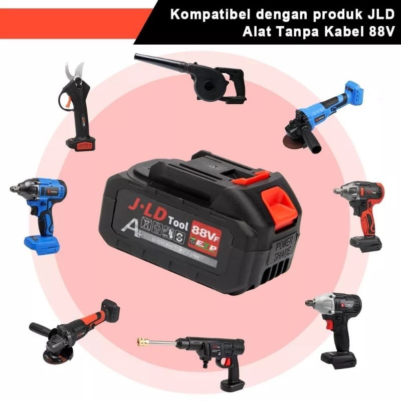 Battery Impact Wrench 88v JLD Baterai Bor Cordless 88vf ORIGINAL Batrei