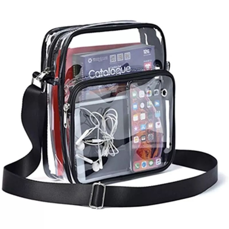 BISA COD TAS SELEMPANG BENING MIKA TRANSPARAN PVC TAS KASUAL