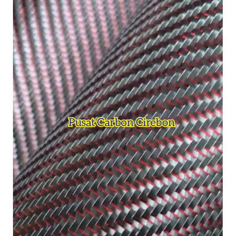 Serat Bahan Karbon/Carbon Kevlar Twill Merah Metalik