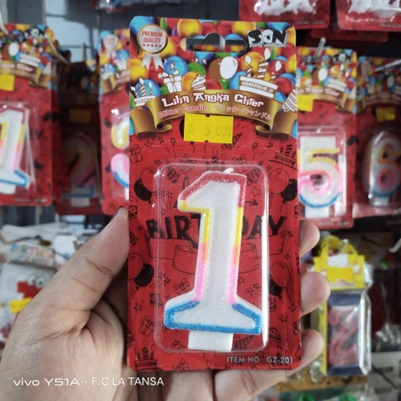 Lilin Angka Ultah Pelangi/ Lilin Angka Ultah Merah