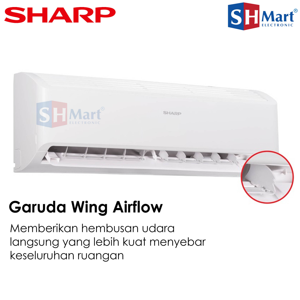 AC SHARP 1 PK AH-A9BEY INDONESIA NEW ANTI KARAT GARUDA SERIES GARANSI RESMI