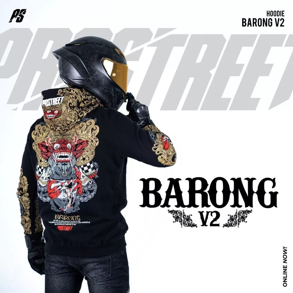 Jaket Sweater Hoodie Motor Prostreet Barong Cultur Terbaru Dan Terlaris 2023 - HOODIE MOTOR PROSTREET BARONG-HITAM PREMIUM KUALITAS DISTRO