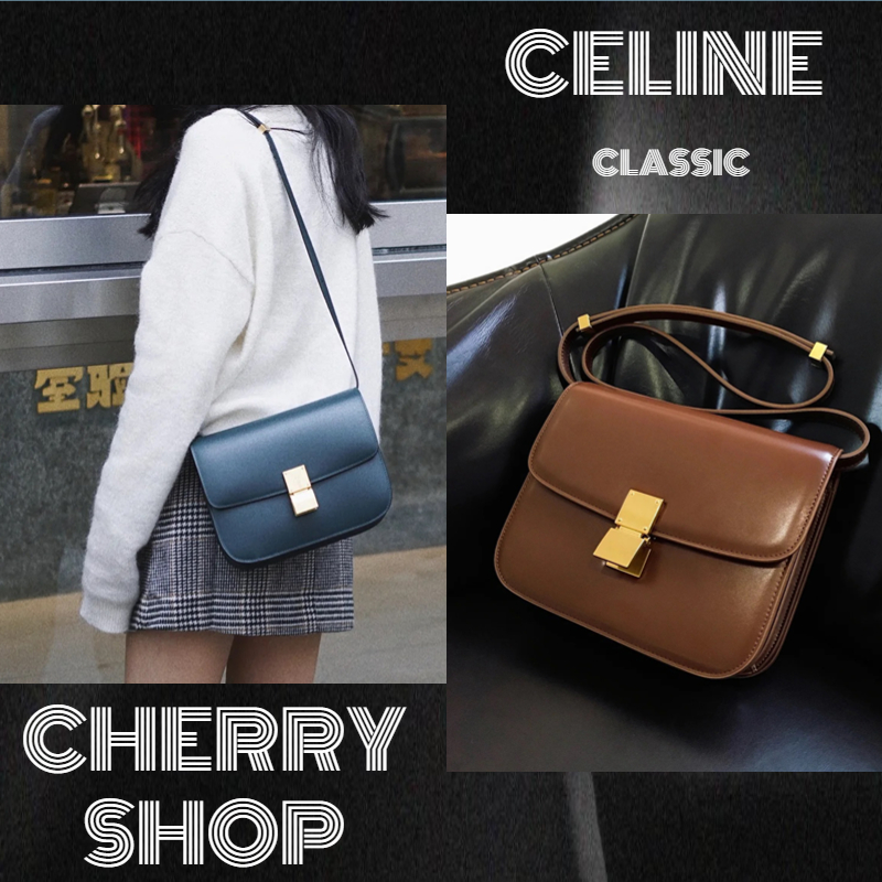 Celine CLASSIC Medium Bag in Polished Calfskin Tas Bahu  crossbody bag