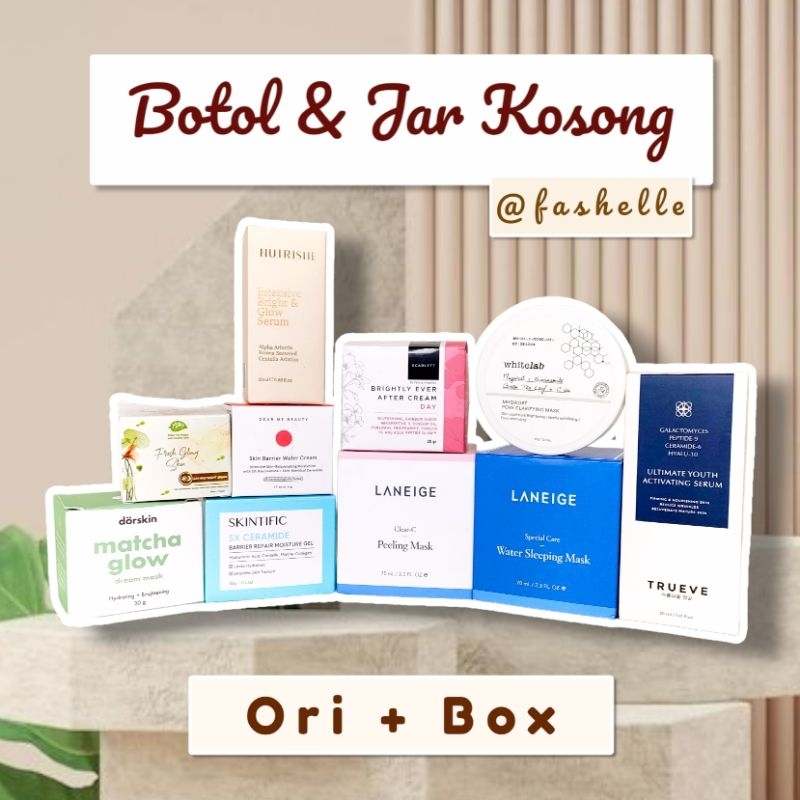 Botol & Jar Skincare Kosong Original bersih bekas Share in Jar Serum Toner Moisturizer Skintific Dor