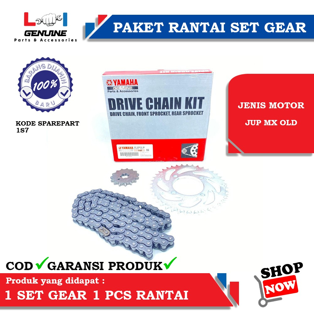 -LOI- GEAR SET RANTAI YAMAHA JUPITER MX LAMA OLD 1S7