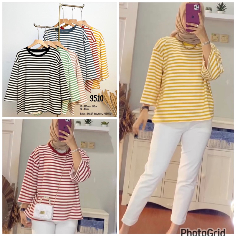 kaos wanita crop salur kaos import