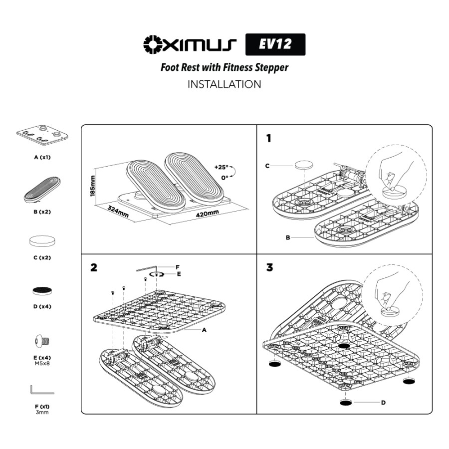 Active Foot Rest Interaktif dengan Fitur Latihan Olahraga OXIMUS EV12