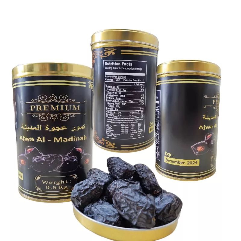 

Kurma Ajwa Al Madina Premium Kemasan Kaleng 500 Gram