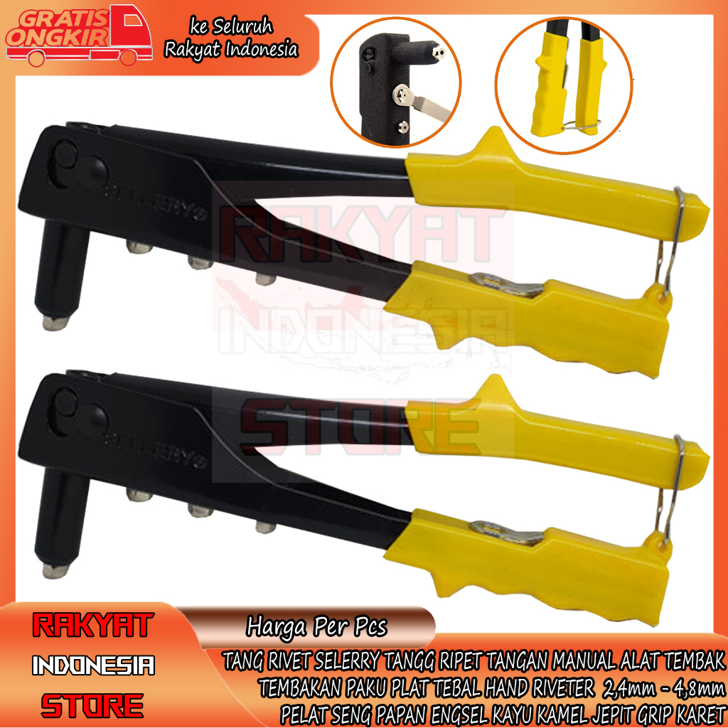 TANG RIVET SELLERY TANGG RIPET TANGAN MANUAL ALAT TEMBAK TEMBAKAN PAKU PLAT TEBAL HAND RIVETER  2,4m