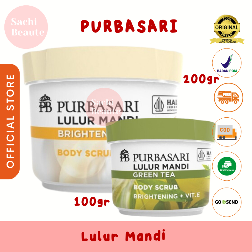 Lulur Mandi Purbasari 100gr &amp; 200gr - Lulur Pemutih Badan