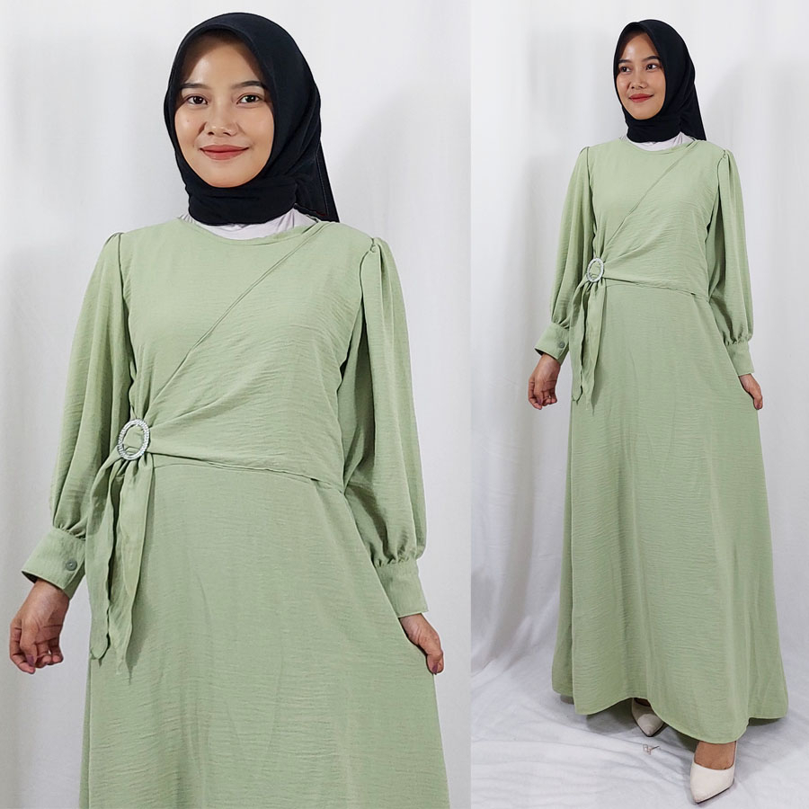 CARLINA DRESS ALETA MODERN PREMIUM CRINKLE AIRFLOW KATUN MAXY WANITA